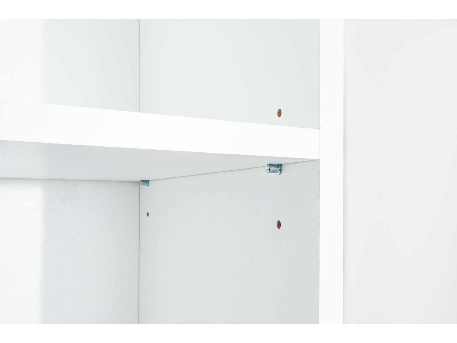 Trio Zeitlose Spanplatte Büro-Kombi in Aktenschrank Regal 1 Weiß 1 bestehend aus Stellmöglichkeit und Eckschreibtisch. möbelando aus Individuelle