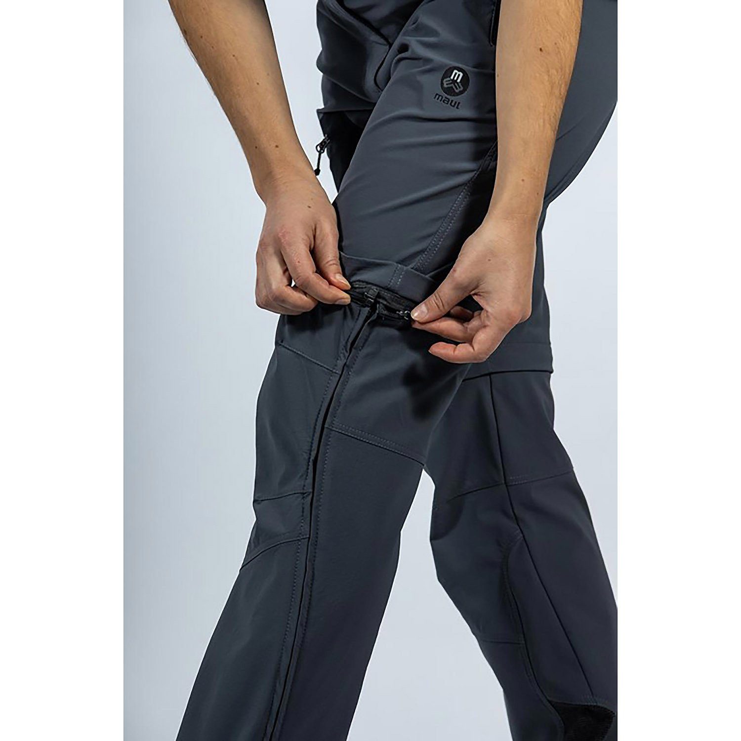 Maul Sport® Zip-off-Hose Wanderhose T-Zip mit Oakville Dunkelgrau Logo