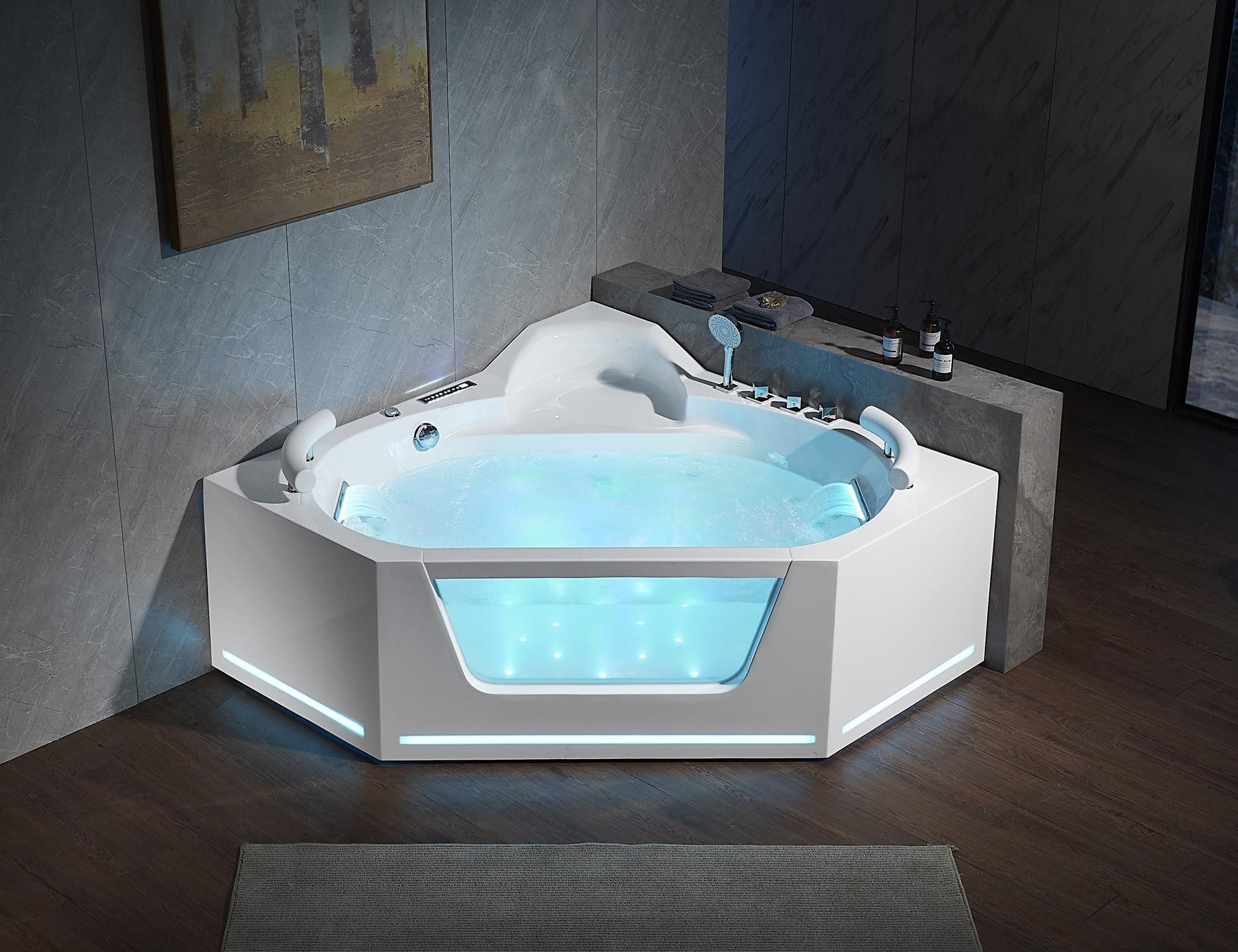 Xlmoebel Whirlpool Eck-Whirlpool-Badewanne für den Innenbereich mit Spa-Funktion., (1-tlg., Whirlpool), Hergestellt in Europa