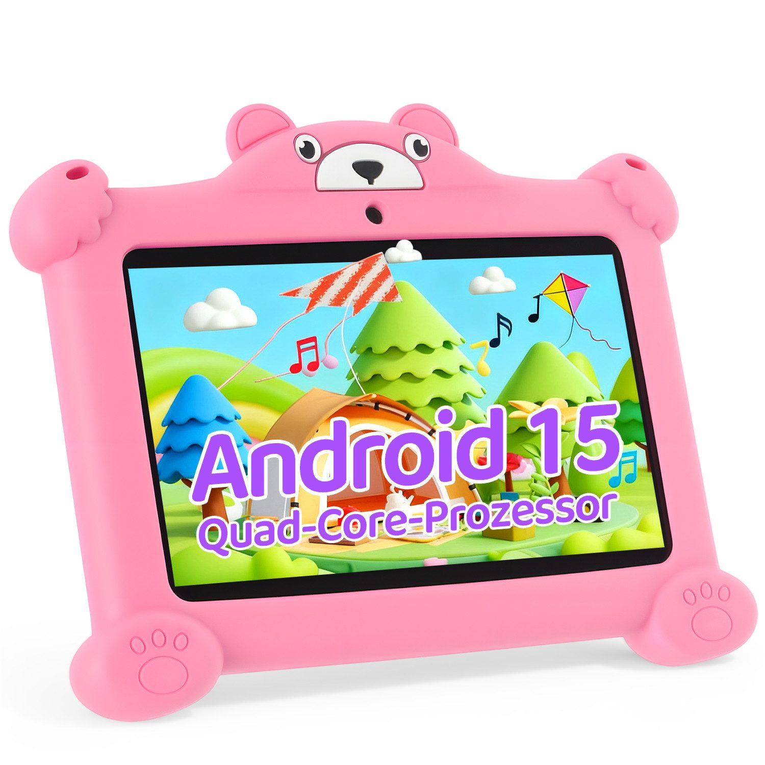 oyajia 7 Zoll mit Robuster Hülle, Android 15, 4GB+64GB, IPS HD Bluetooth WiFi Tablet (7", 64 GB, WiFi, Andorid 15 ab 3 Jahren mit Hülle, ideal für Spielen und Lernen)