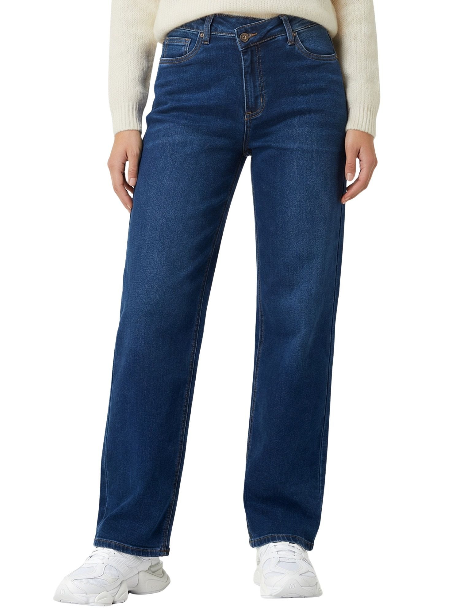 Tazzio Straight-Jeans F141 High Waist, gerades Bein, cleane Uni-Optik