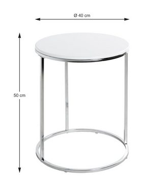 HAKU Beistelltisch HAKU Möbel Beistelltisch - chrom-weiß - H. 50cm