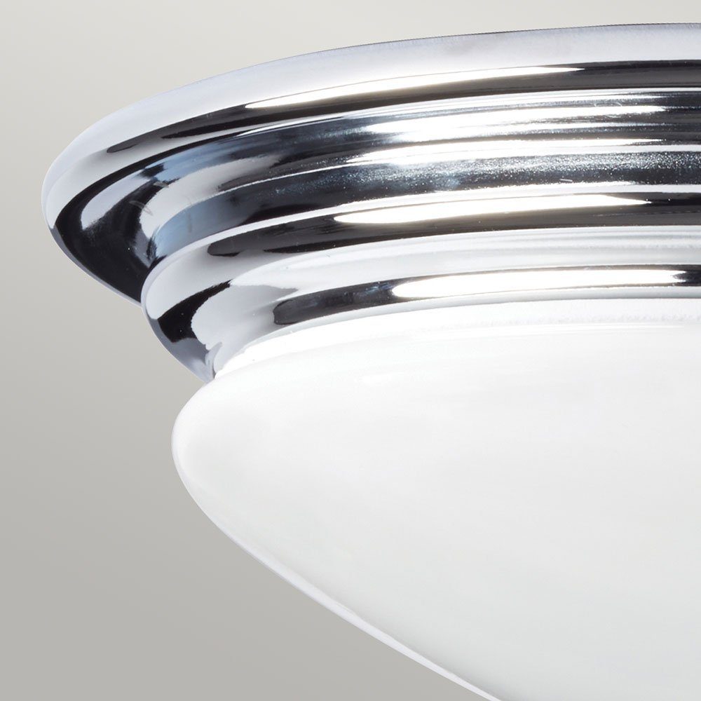 Elstead LIGHTING LED Deckenleuchte, Leuchtmittel inklusive, Warmweiß, Deckenleuchte Wohnzimmerleuchte Lampe LED Stahl Glas Chrom D 35,6 cm