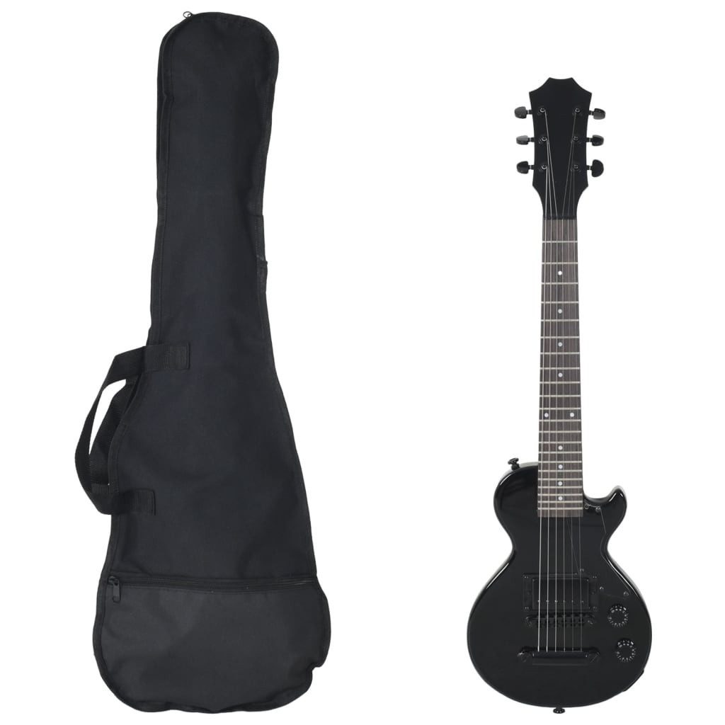Westerngitarre E-Gitarre für Kinder mit Tasche Schwarz 3/4 30"