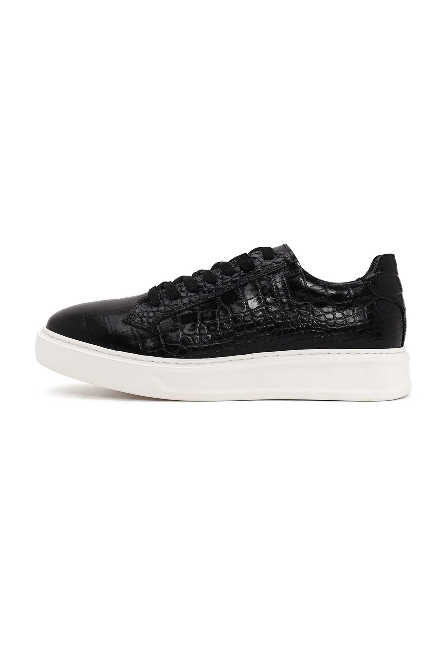 Derimod Echtleder-Sneaker Mit Prägung Sneaker Echtes Leder, Geprägtes Design, EVA-Sohle, Schnürverschluss