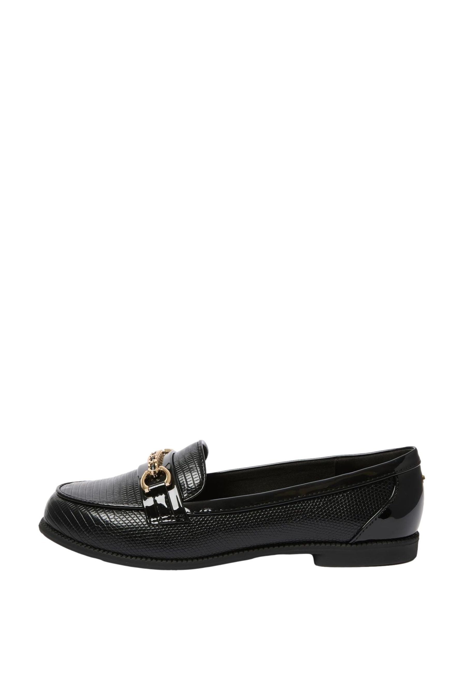 Lipsy Loafer in Kroko-Lackoptik, weite Passform Loafer