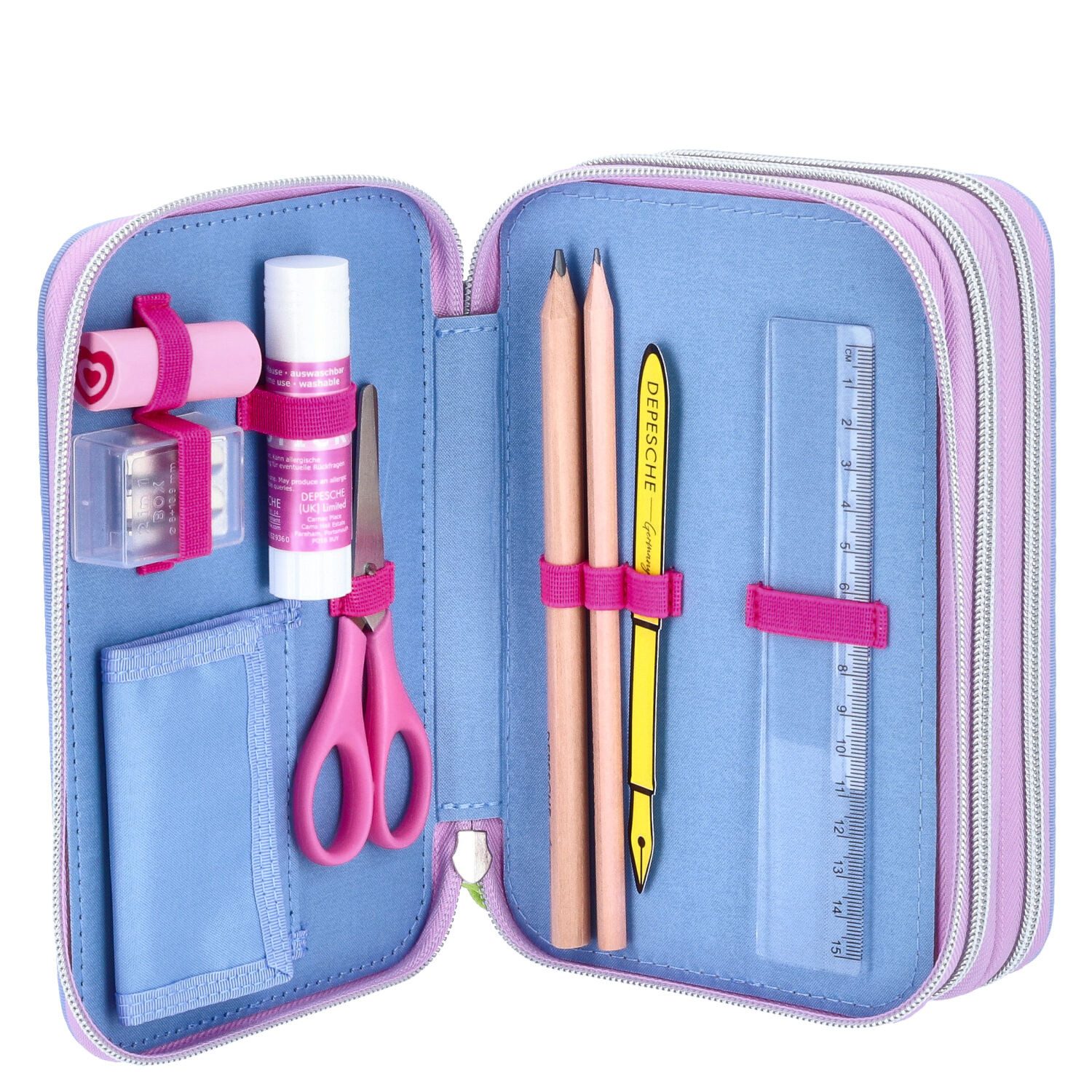 Depesche Geldbörse Depesche 3-Fach Federtasche TOPModel FLASH lila