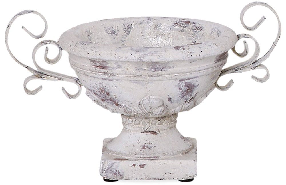 matches21 HOME & HOBBY Blumentopf Keramik Pflanzpokal oval Deko-Schale für draussen Ø 17 cm (1 St), Wetterfeste Outdoor Pflanzschale Blumen-Schale Garten-Deko Pflanztopf