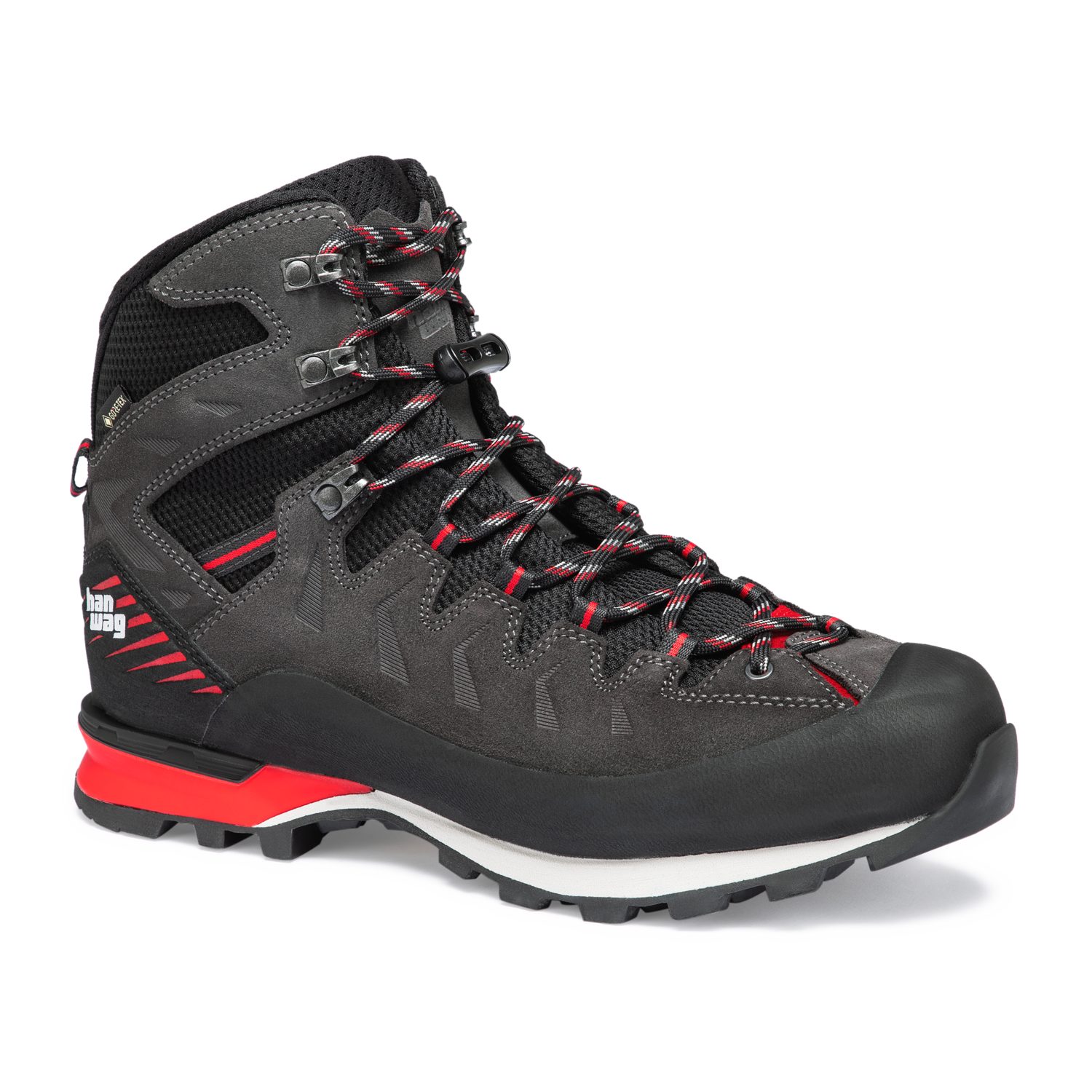 Hanwag Makra Pro GTX - Herren Bergschuh - Asphalt/Red Trekkingschuh