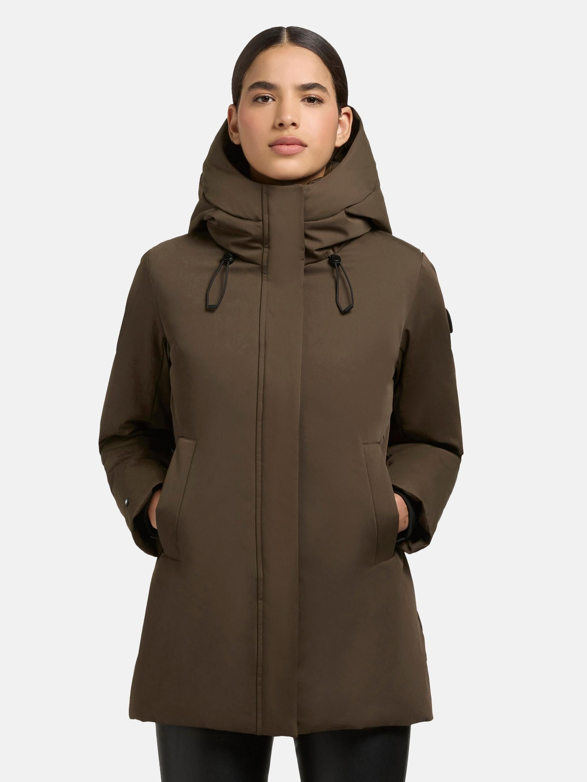 khujo Winterjacke Palla-YM Damen Wintermantel mit verstellbarer Kapuze