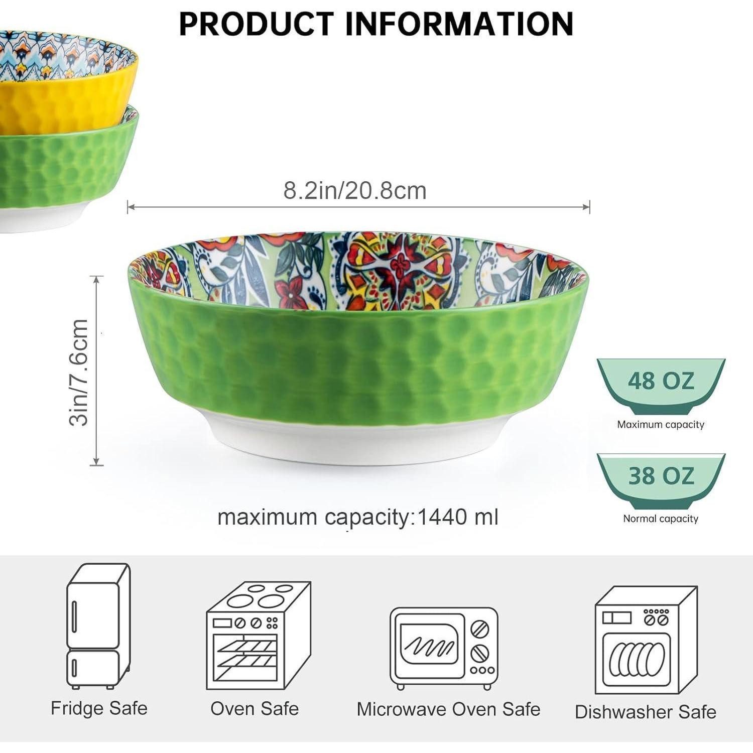 LuxusKollektion Servierschüssel Salatschüssel Porzellan 1440ml 2er Set Bohemia schüssel 1440ml a