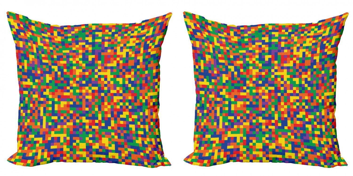 Kissenbezüge Modern Mosaik Abakuhaus Accent Doppelseitiger Pixel Digitaldruck, Vivid (2 Stück), Motley