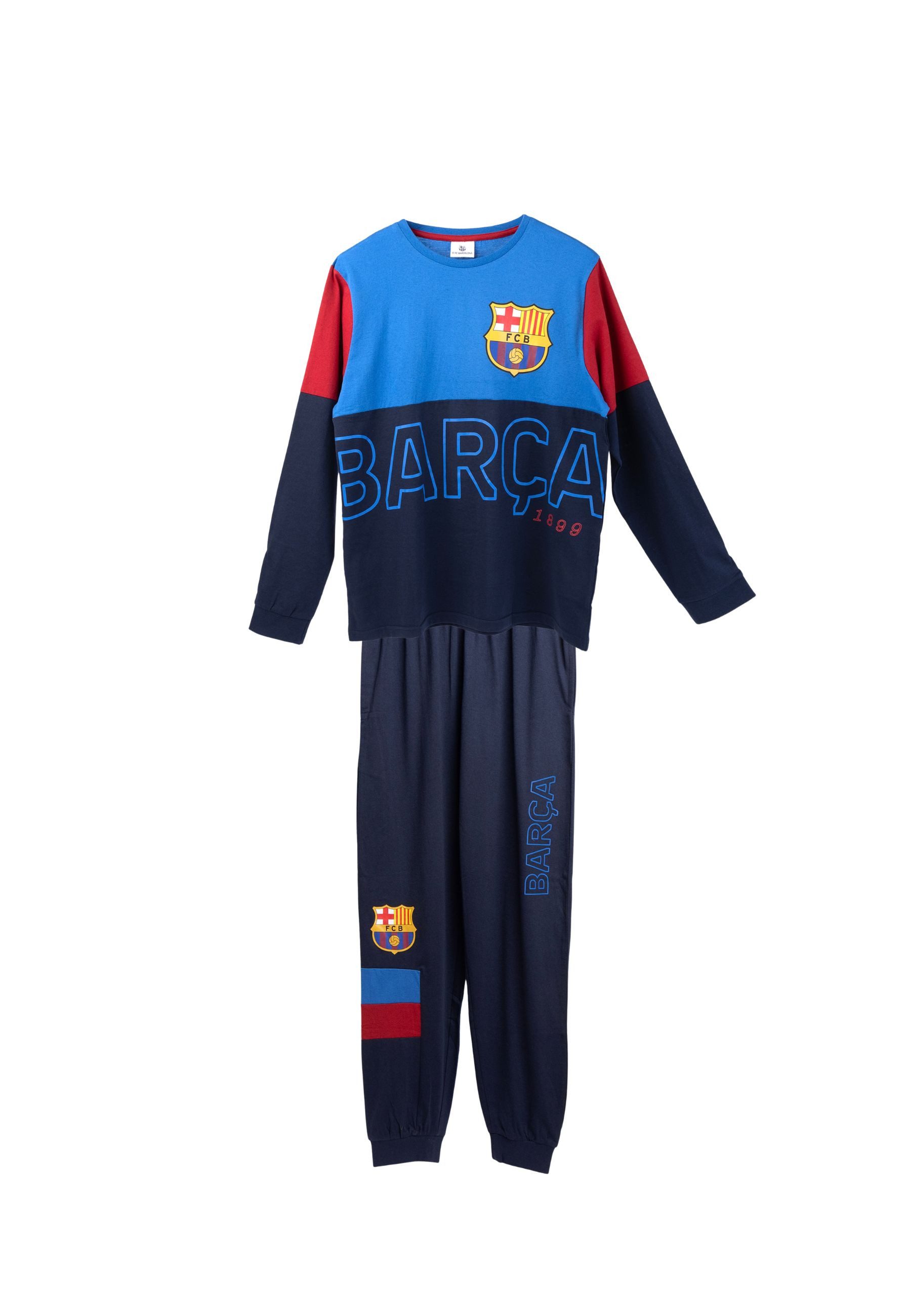 Cerdá Schlafanzug Langer Single-Jersey-Pyjama FC Barcelona (Set)
