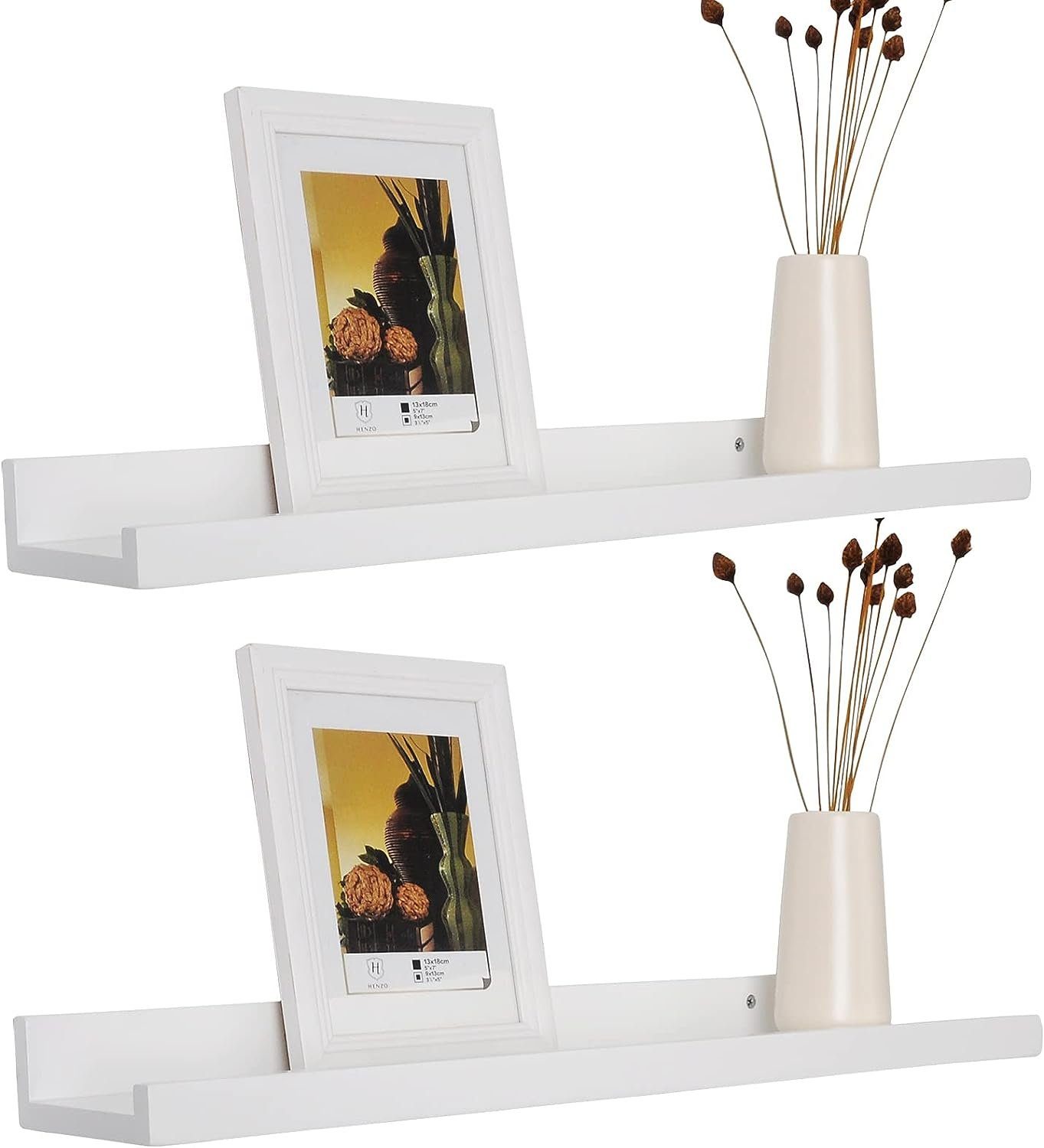 Woltu Bilderleiste, (2 St), 100cm Lange, Bilderregal Fotohalter aus MDF