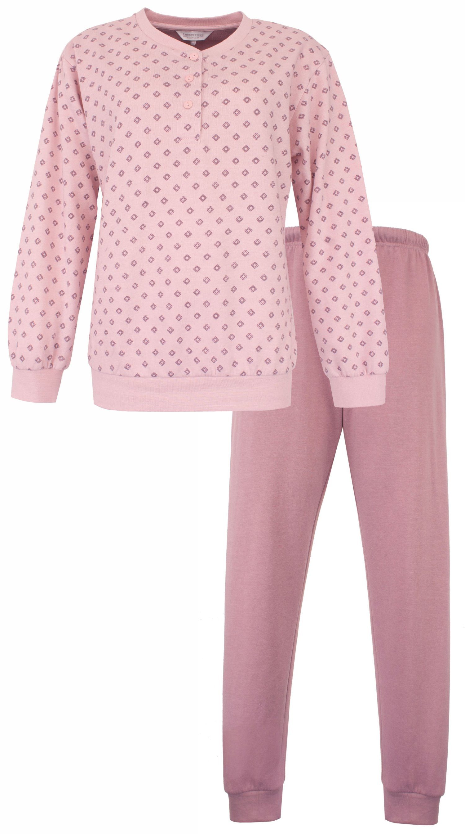 Tenderness Schlafanzug Microfleece Damen Pyjama warm (2 tlg) Modisches Desi günstig online kaufen