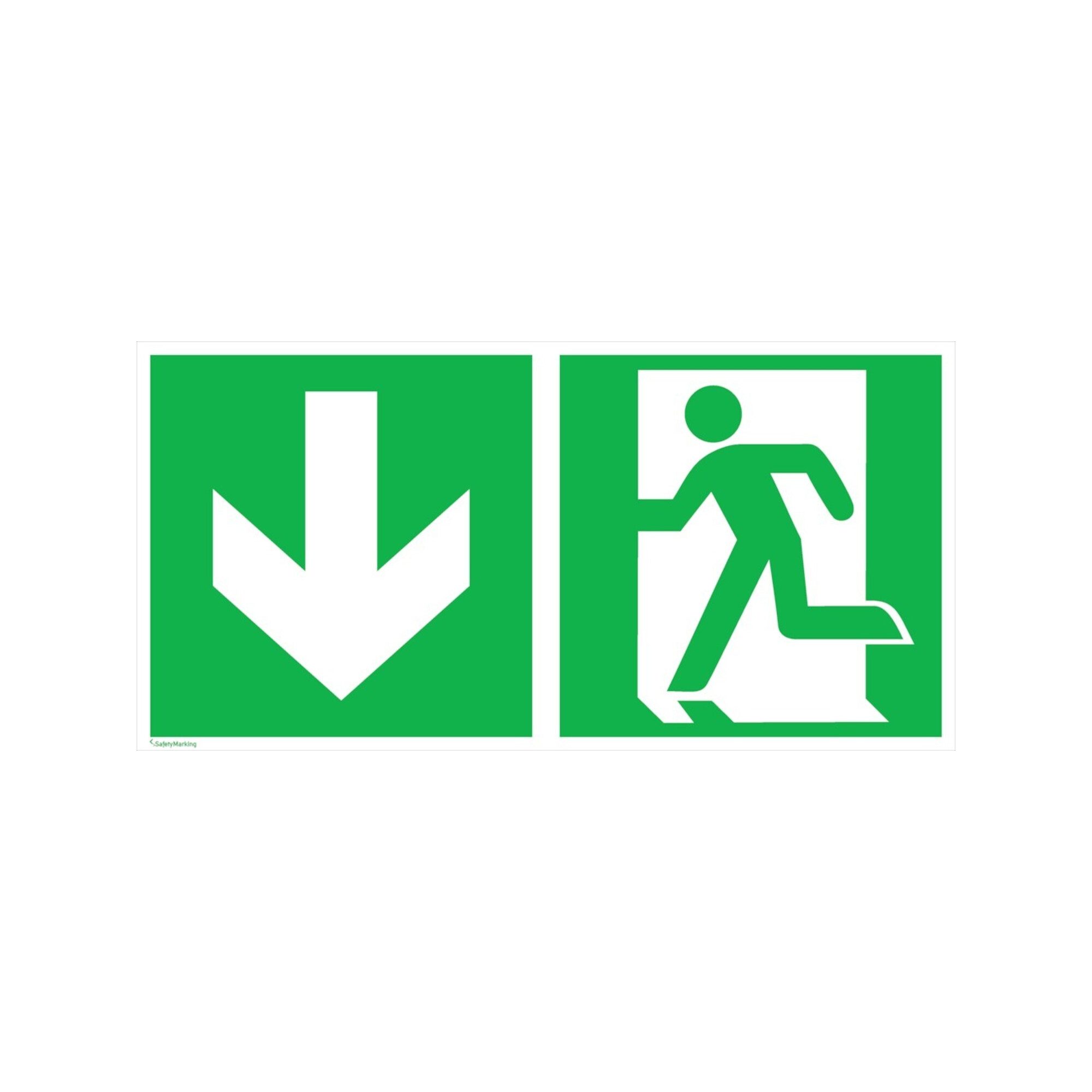 wolk SafetyMarking Fluchtwegschild Alu B400xH200 mm Notausgang links mit Pf