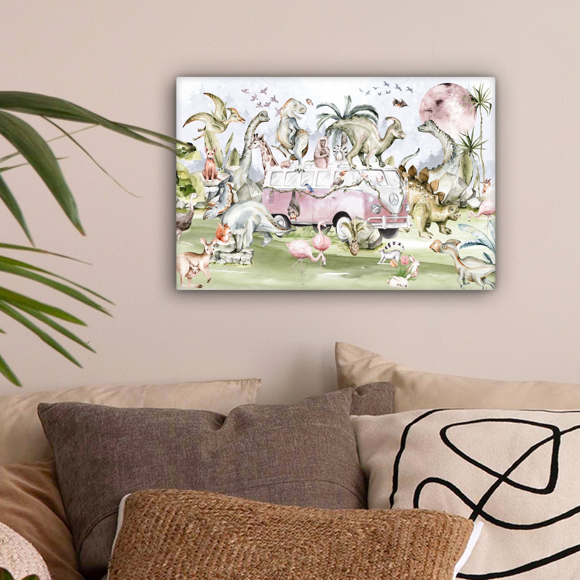 OneMillionCanvasses® Leinwandbild Dinosaurier - Kinder - günstig online kaufen