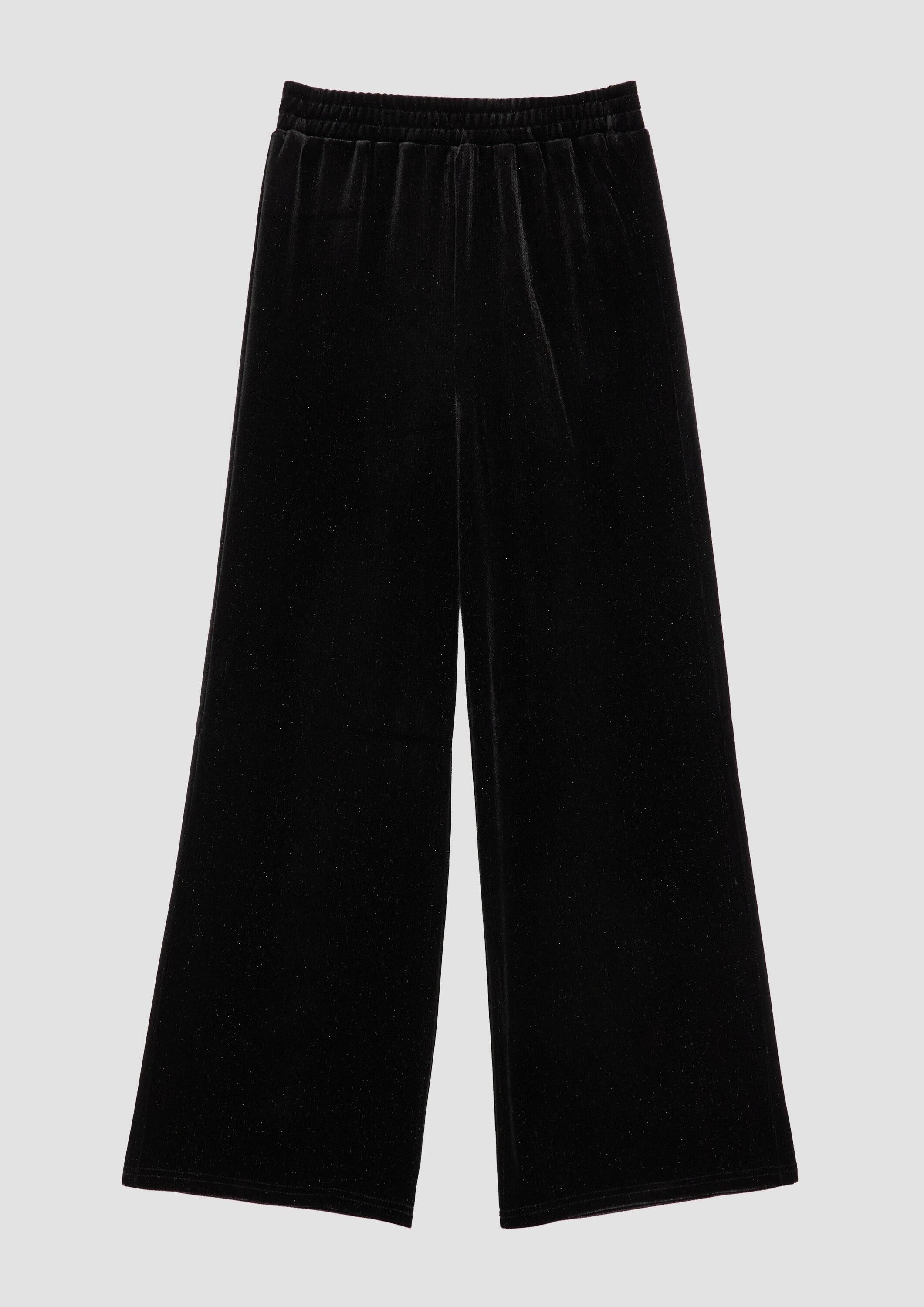 s.Oliver Chinos Leggins Hose aus Glitter-Samt mit Wide Leg