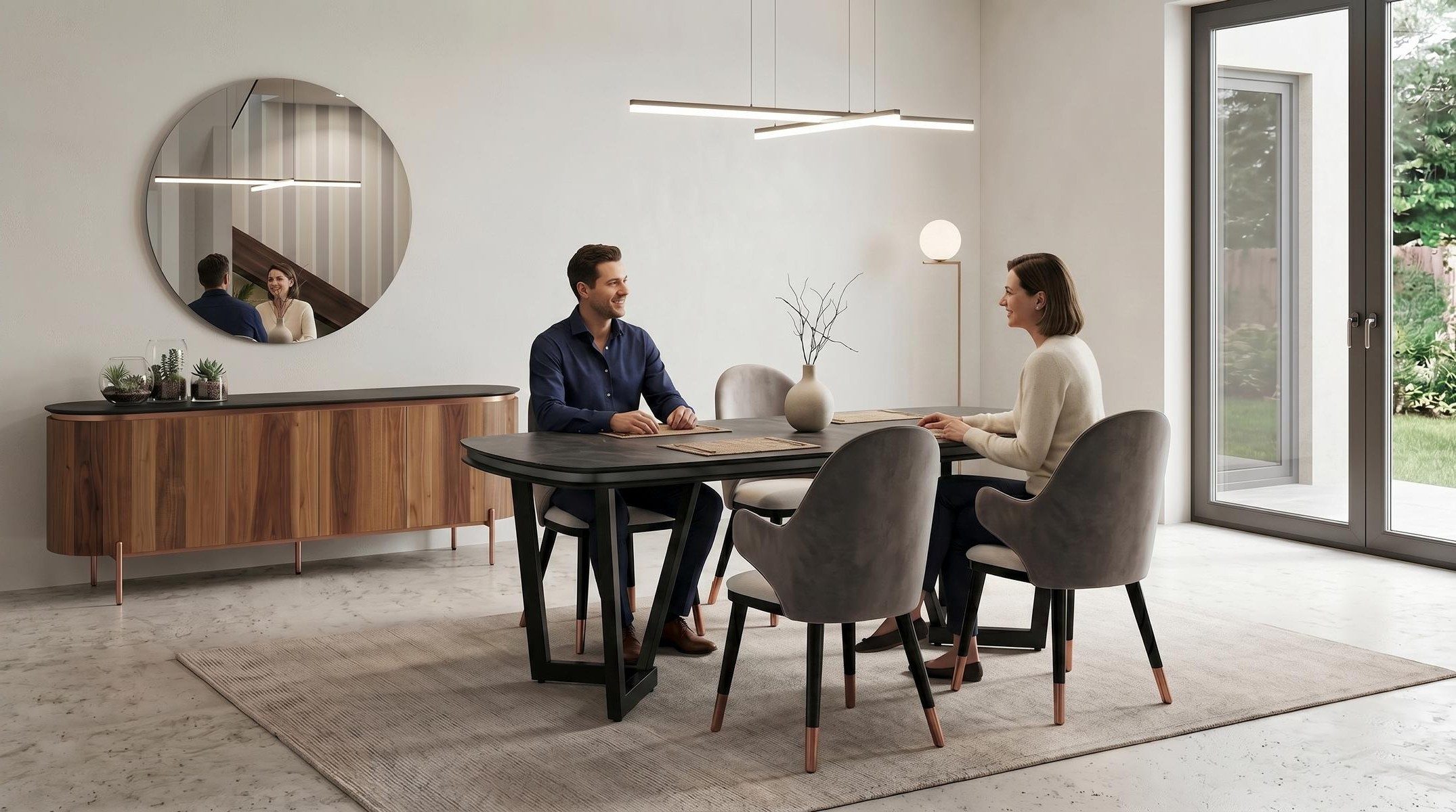 Xlmoebel Wandspiegel Moderner runder Wandspiegel aus Glas für stilvolle Räume, Made in Europa