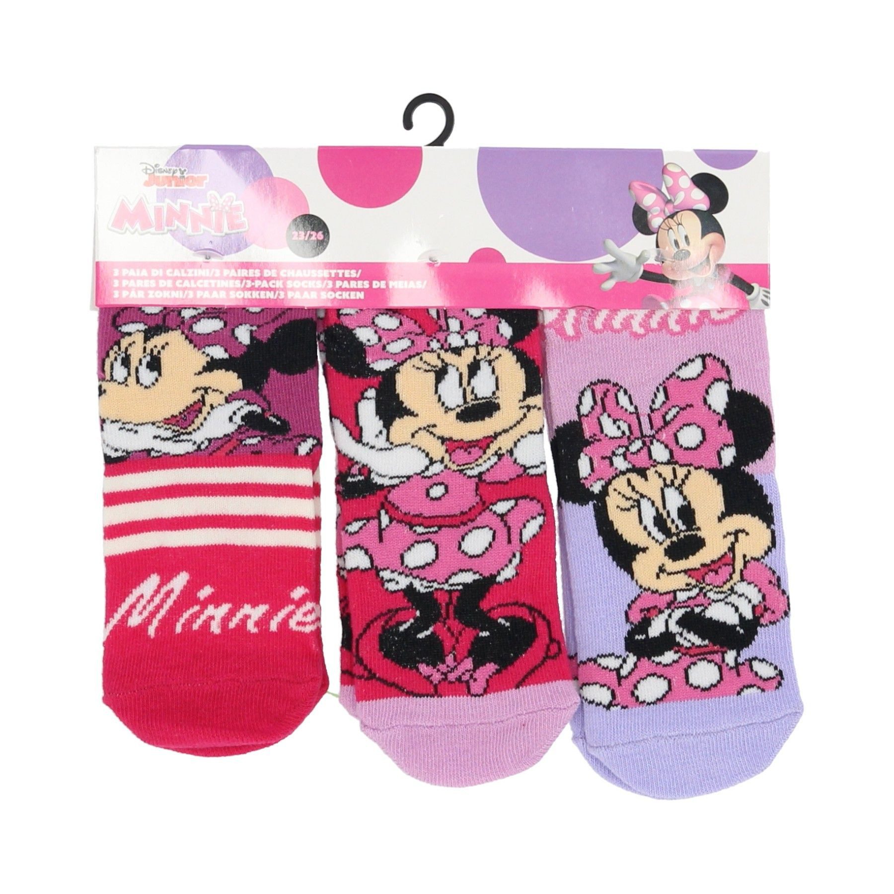 Disney Minnie Mouse Sneakersocken Disney Minnie Mouse Socken 3er-Pack Süße Söckchen – Bild 2 von 2