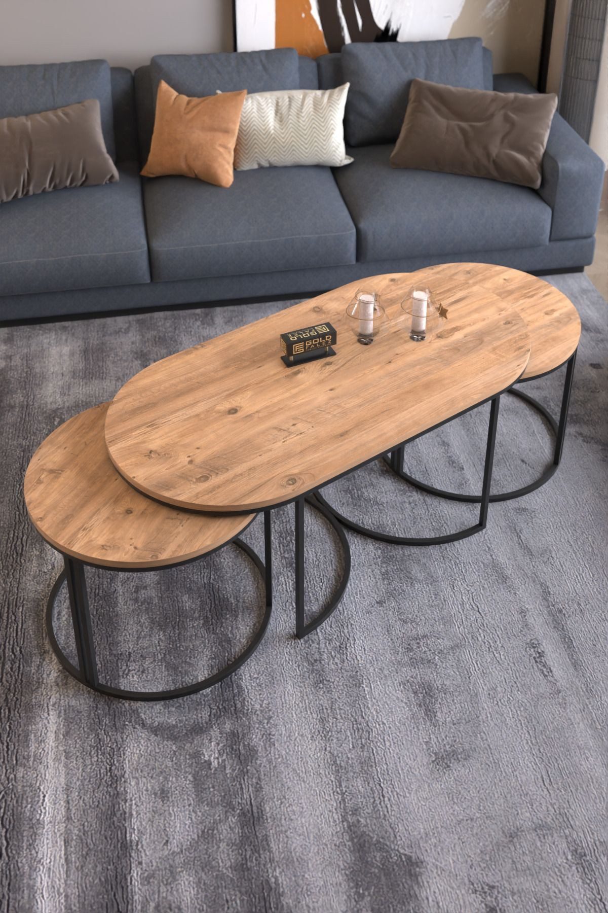 en.casa Couchtisch (3-St., 3-teilig: Couchtisch + 2 Beistelltische), 3-teil günstig online kaufen