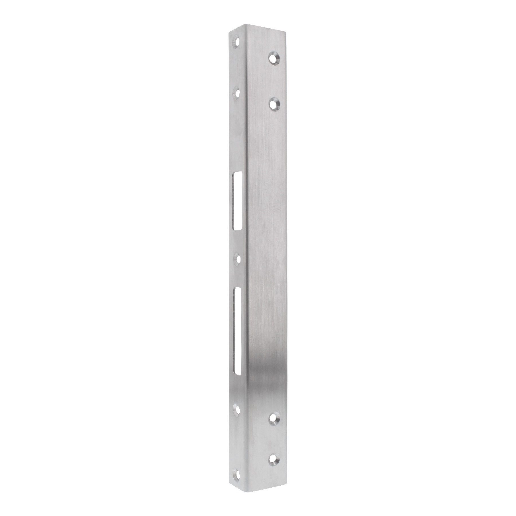 FEPS Winkelschließblech Universal Reparaturschließblech für Stahlzarge Edelstahl DIN links, (Universal, Schließblech), 32,96 × 3,65 × 2,50 cm