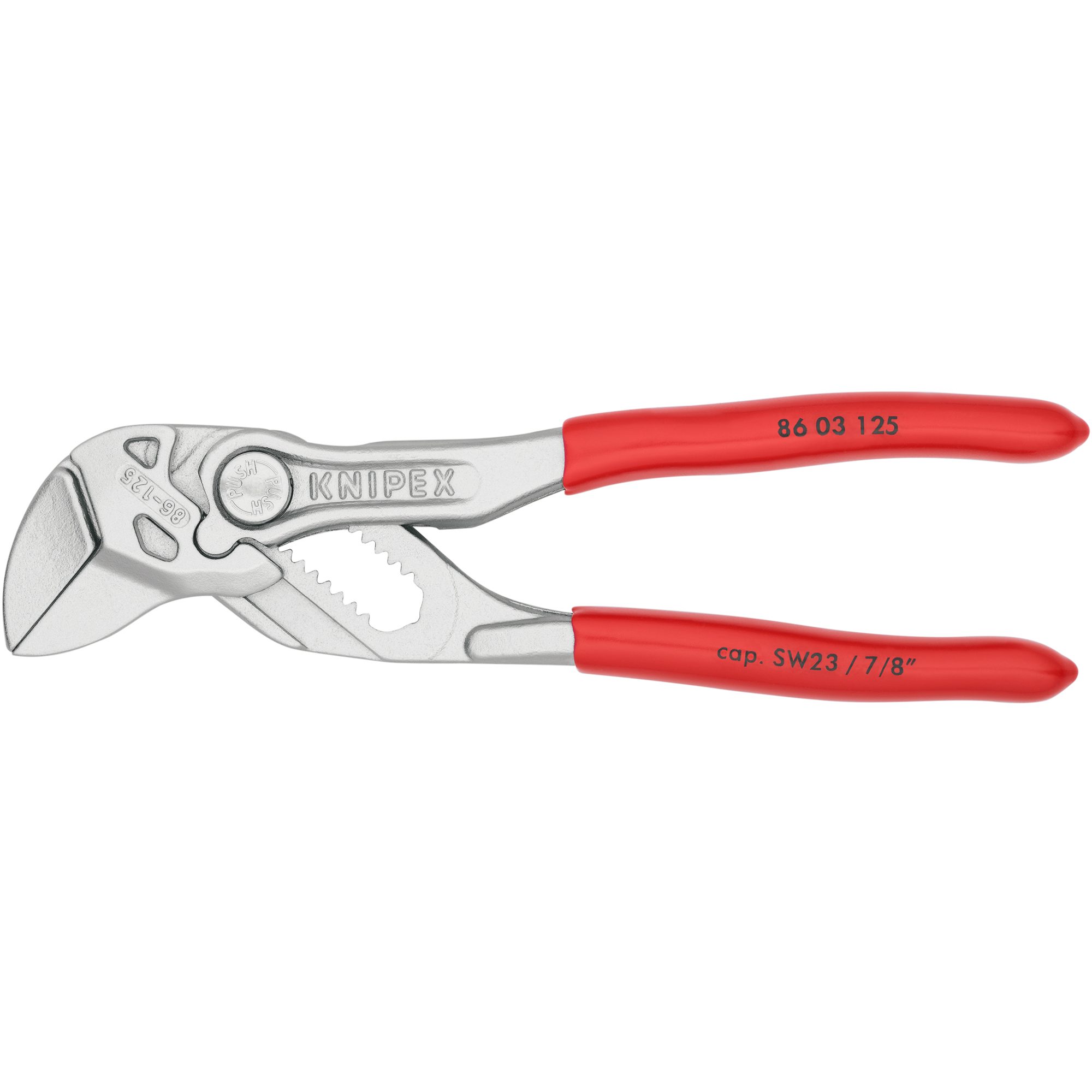 Knipex Zangenschlüssel KNIPEX Mini-Zangenschlüssel 86 03 125, (10-fach einstellbar)