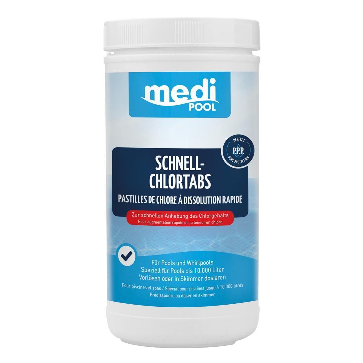 mediPOOL Poolpflege mediPOOL Schnell-ChlorTabs 1 kg, (Spar-Set)