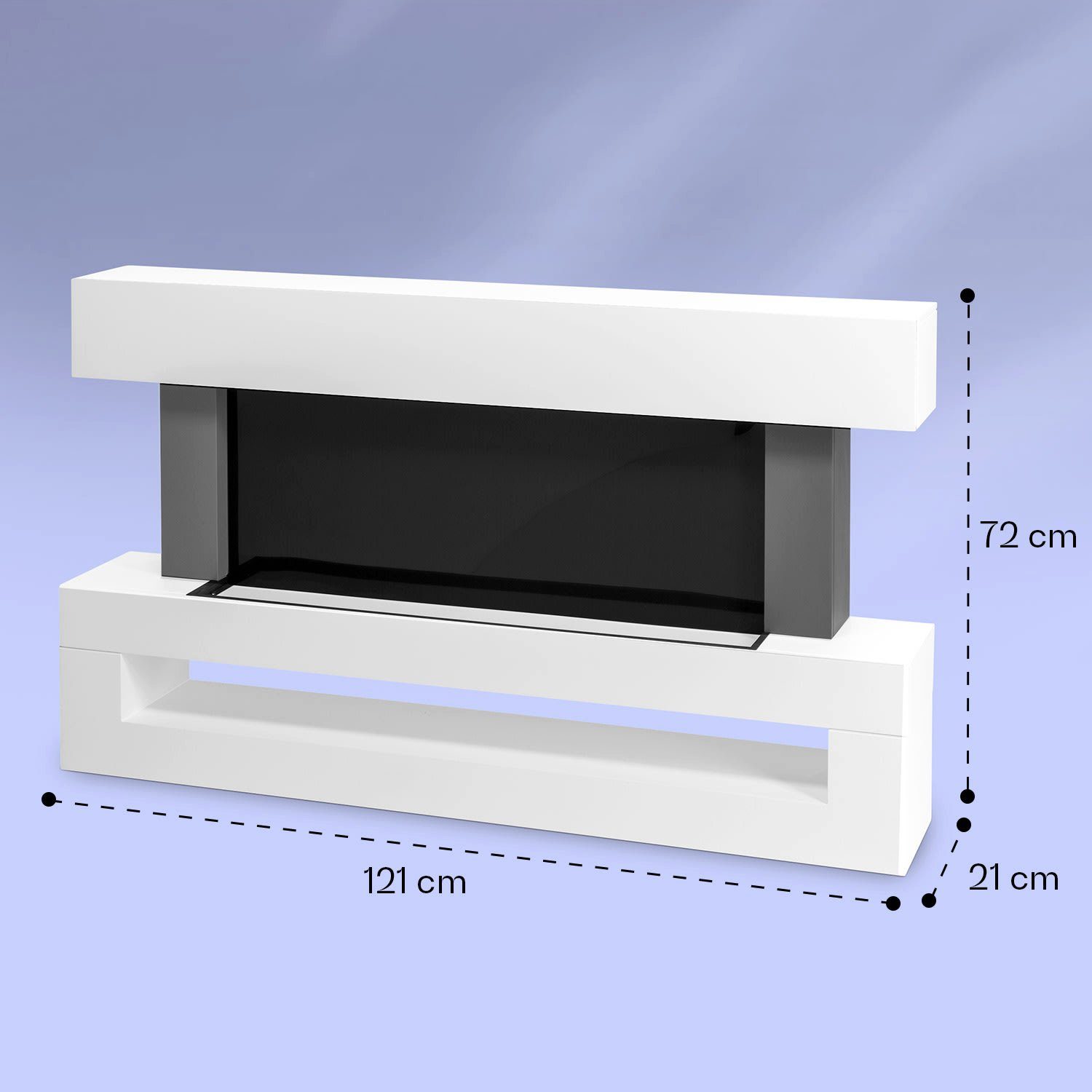 elektrischer elektrischer & Heizlüfter Kamin Elektrokamin Light mit Studio Klarstein Heizfunktion Fire, Kaminofen