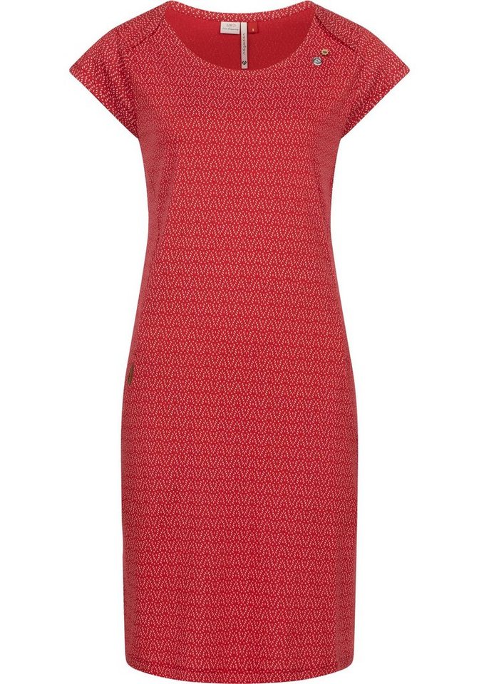 Ragwear Shirtkleid Rivan Print stylisches Sommerkleid mit Alloverprint,  Shirtkleid mit rundem Ausschnitt und seitlichen Taschen