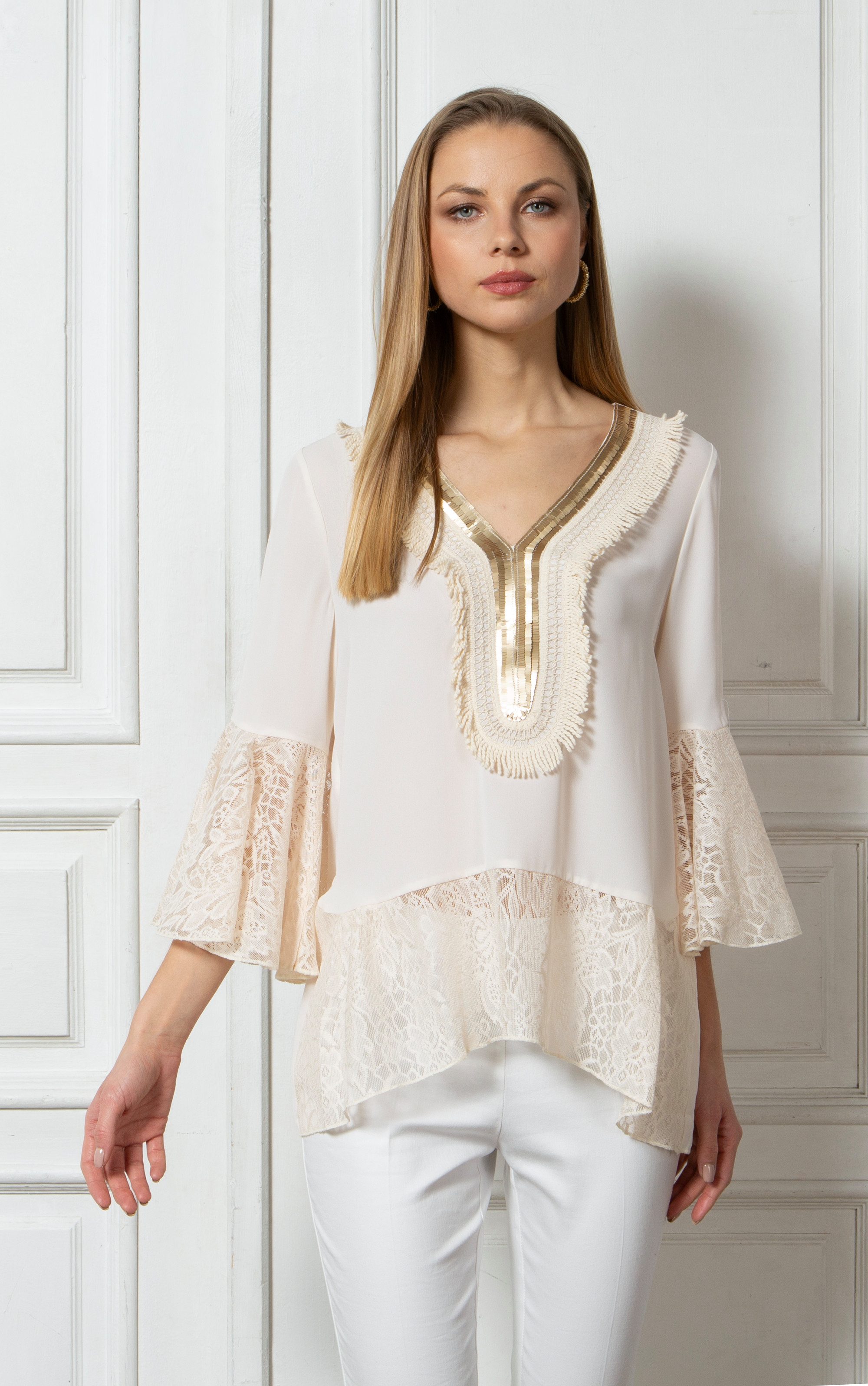 Passioni Tunika mit goldenen Details und günstig online kaufen
