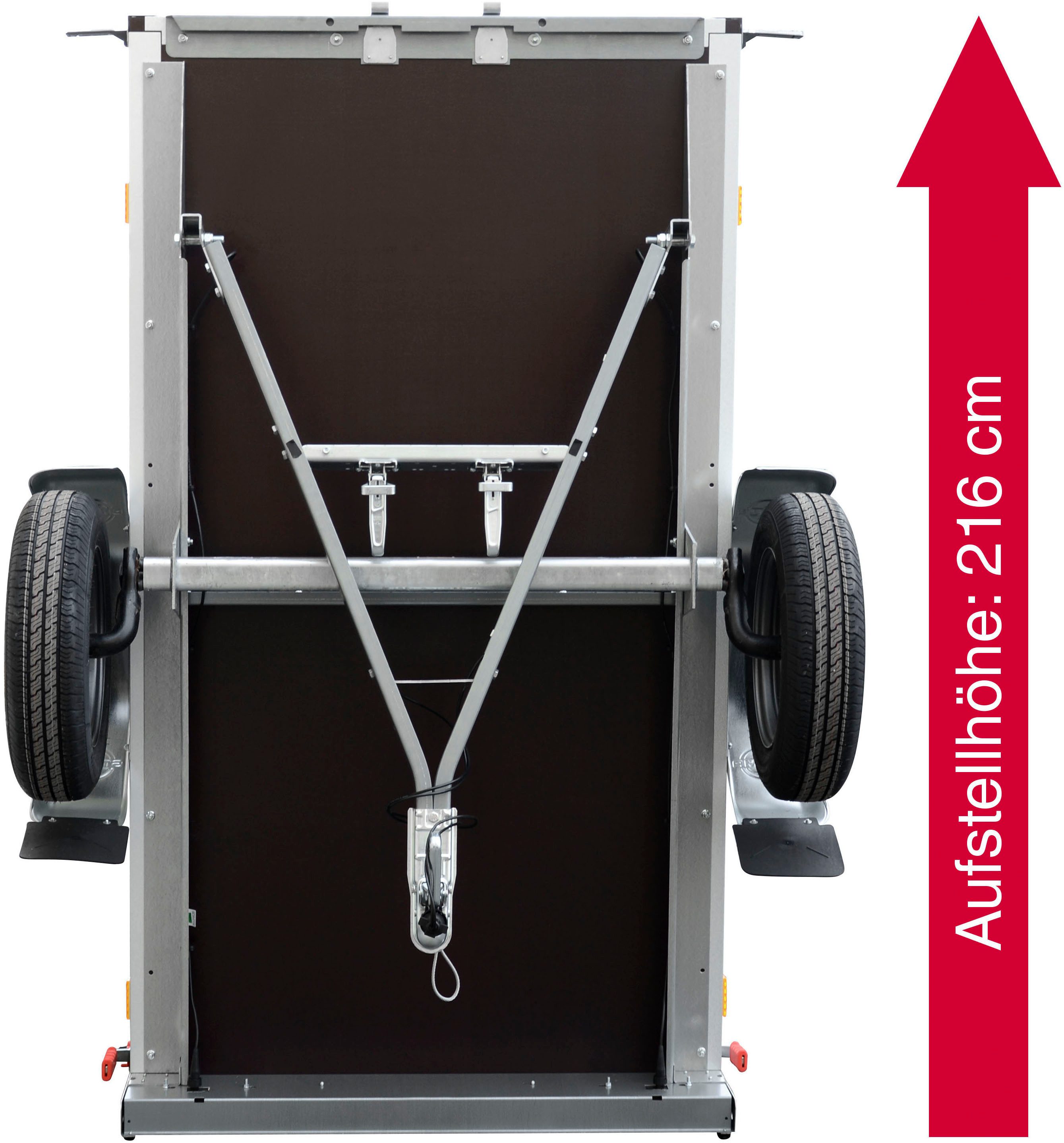 STEMA Basic 750 car trailer with tipping drawbar, max. 592 kg, 3-piece, incl. 100 cm high tarpaulin set