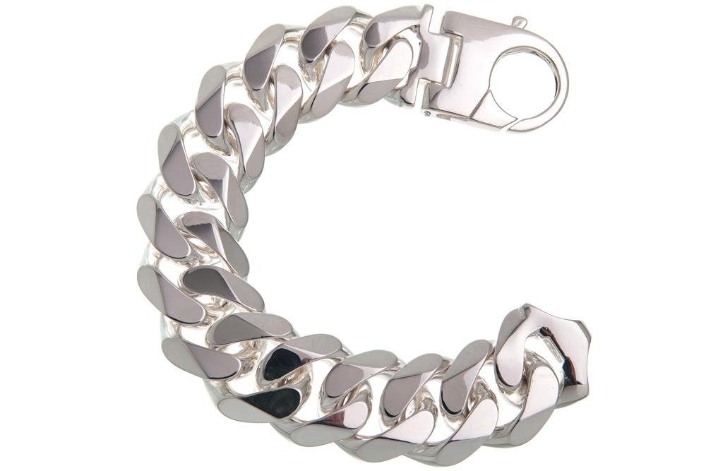 Panzerkette Silberarmband Länge Armband Silber, 23mm 925 Silberkettenstore 21,5cm -