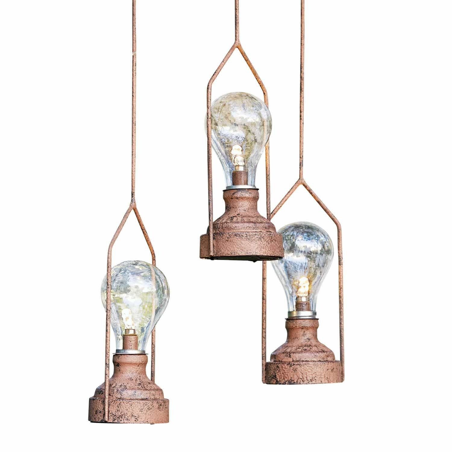 LED Laterne LED-Hängelaterne 3er Set Chambéry antikbraun