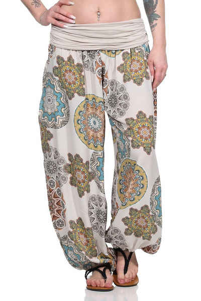 Aurela Damenmode Haremshose Pumphose für Damen weite und luftige Sommerhose (1-tlg) mit elastischem Bund, sommerliches Design