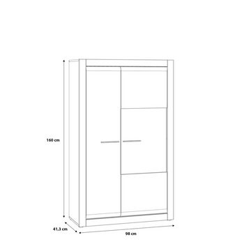 freiraum Vitrine L-Light in weiss mit Klarglas - 98x160x41,3cm (BxHxT)