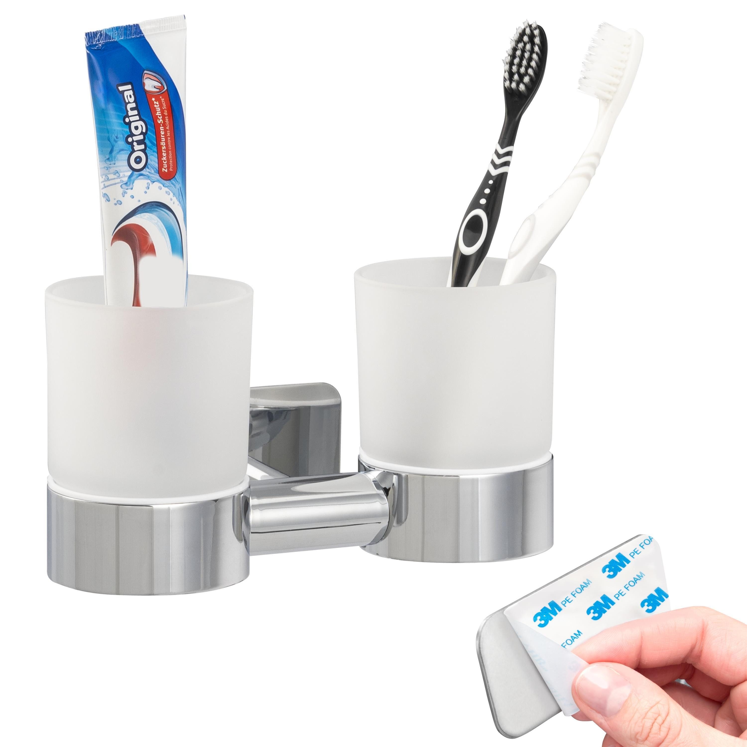 bremermann Zahnputzbecher Bad-Serie LUCENTE TAPE - mit Klebepad, (1-St)