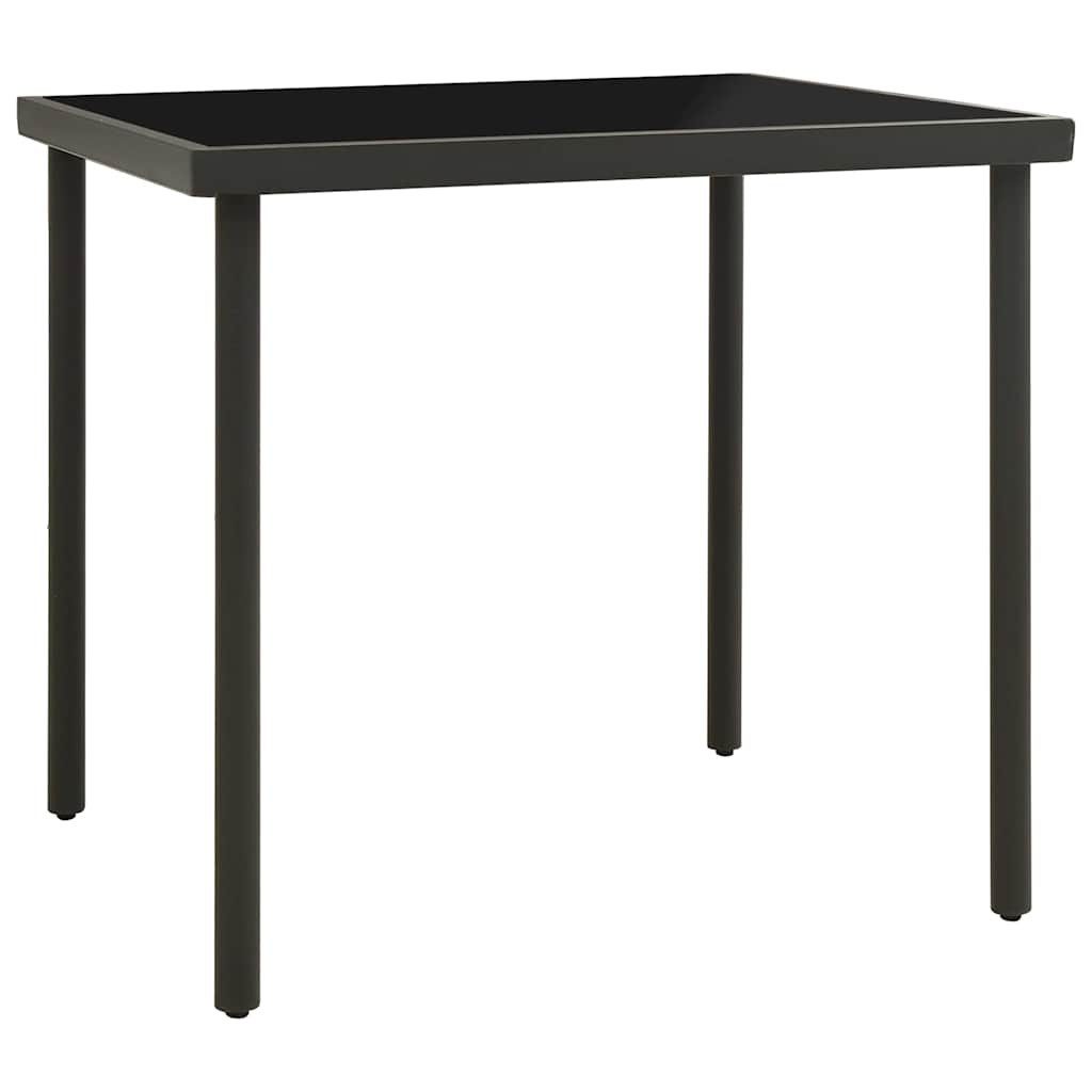 furnicato Esstisch Garten-80 x 80 x 72 cm Schwarz Anthrazit (1-St), Pflegeleichter Outdoor-Tisch mit stabilen pulverbeschichteten Beinen