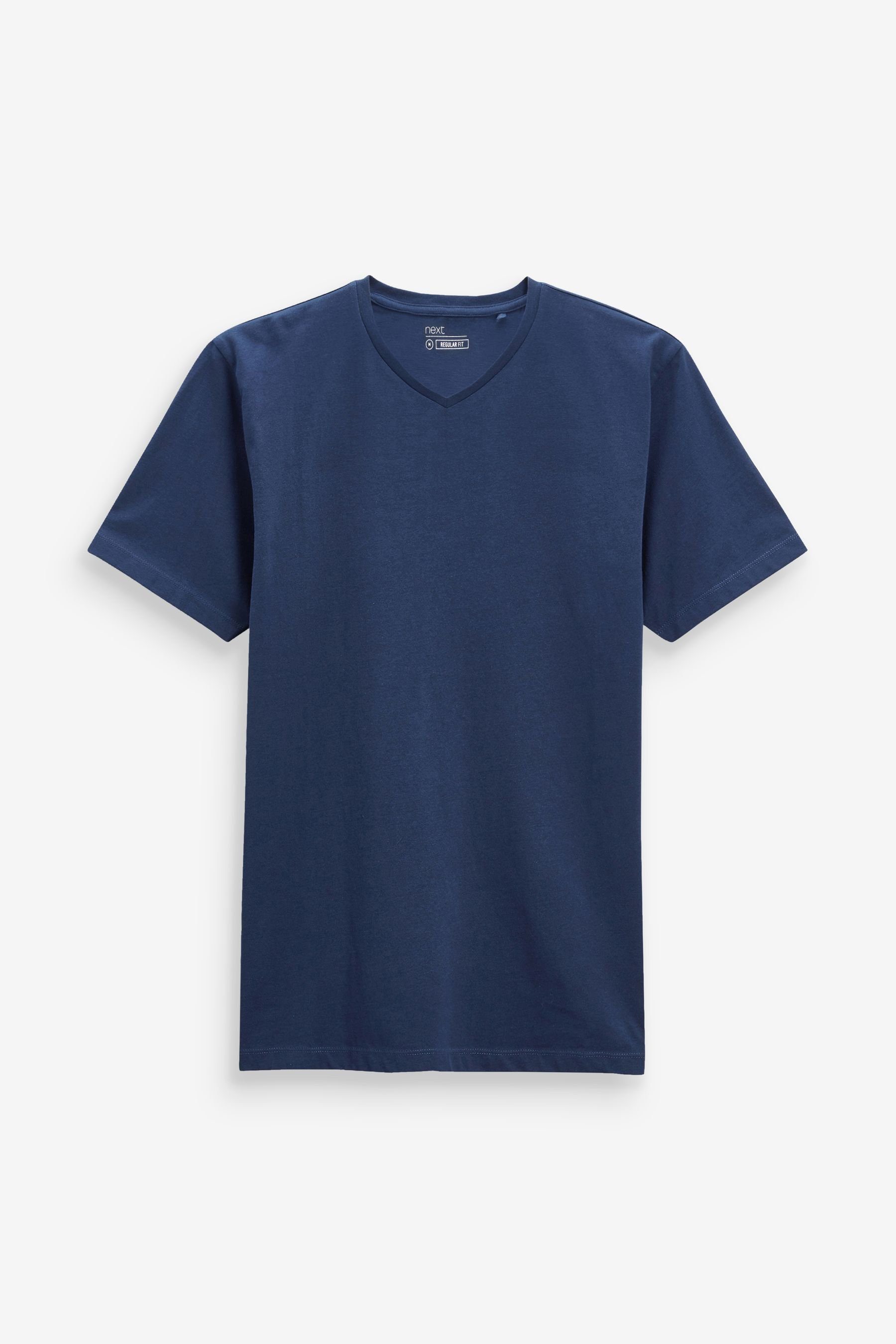 Next T-Shirt T-Shirt mit V-Ausschnitt im Regular Fit (1-tlg) Navy Blue