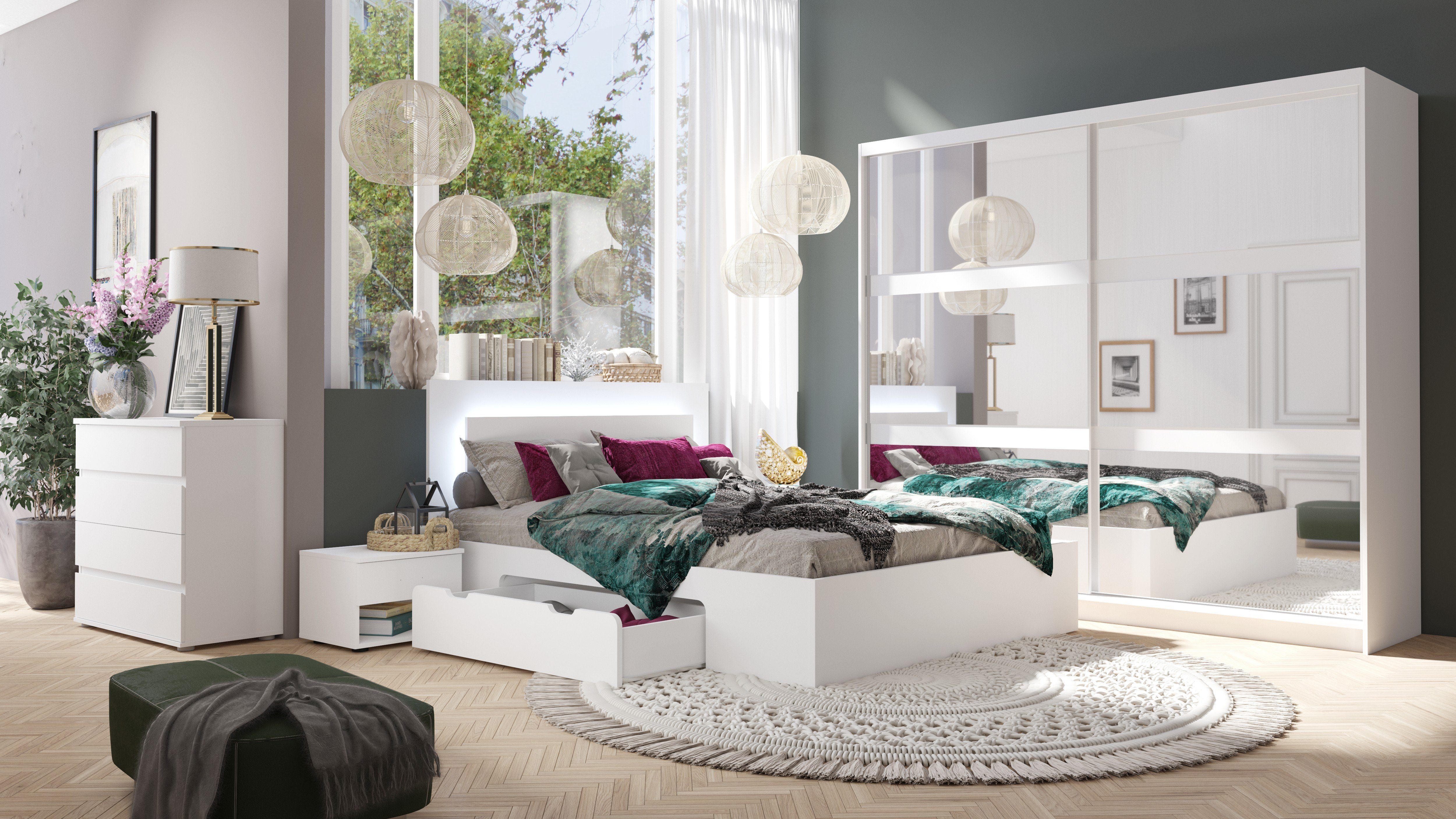 Möbel für Dich Komplettschlafzimmer Fino weiß, günstig online kaufen