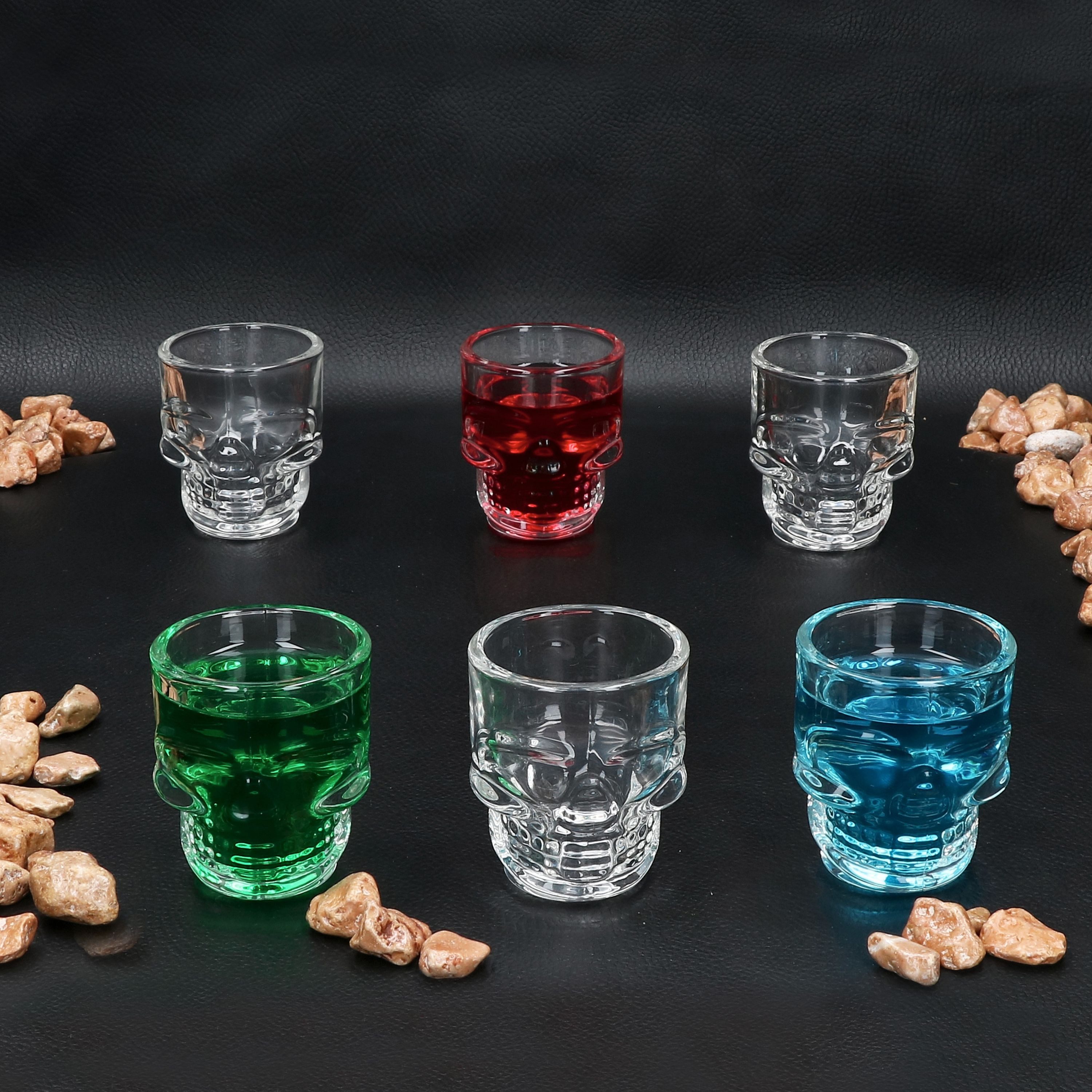MamboCat Schnapsglas MamboCat 6x Totenkopf Schnapsgläser 5cl Shotgläser Likör Party Bar, Glas – Bild 3 von 5