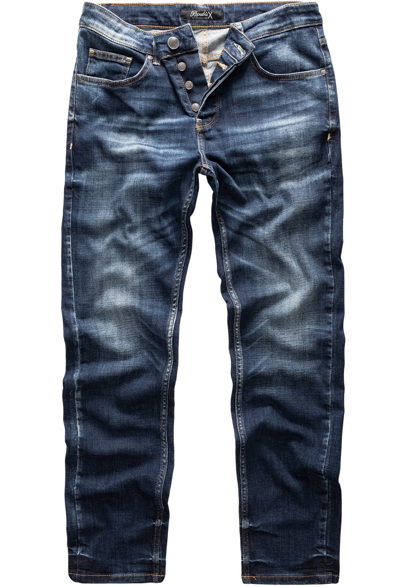 REPUBLIX Straight-Jeans NAT Herren Regular Fit Destroyed Jeans