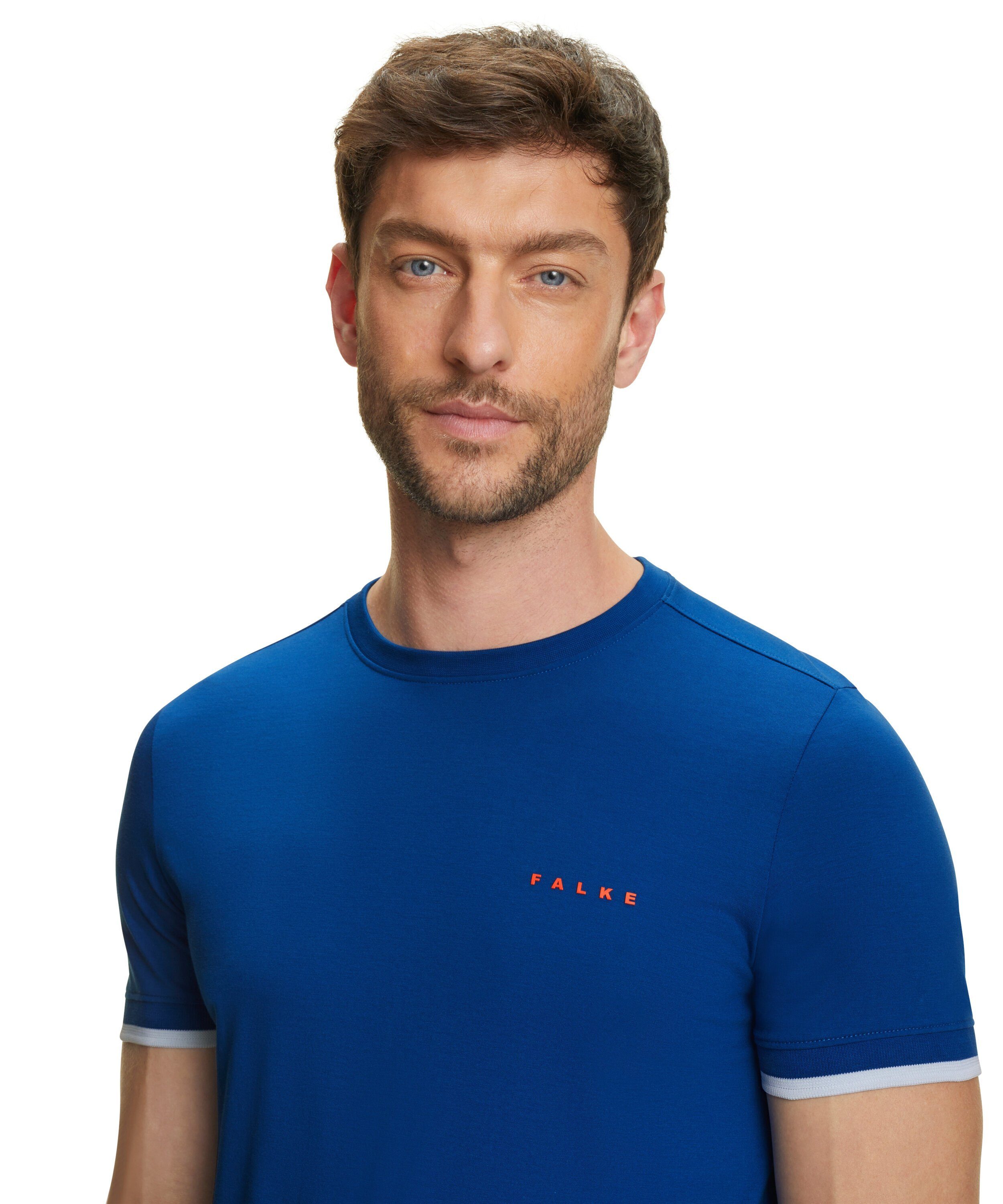 petrol Pima-Baumwolle blue (1-tlg) aus hochwertiger T-Shirt FALKE (6493)