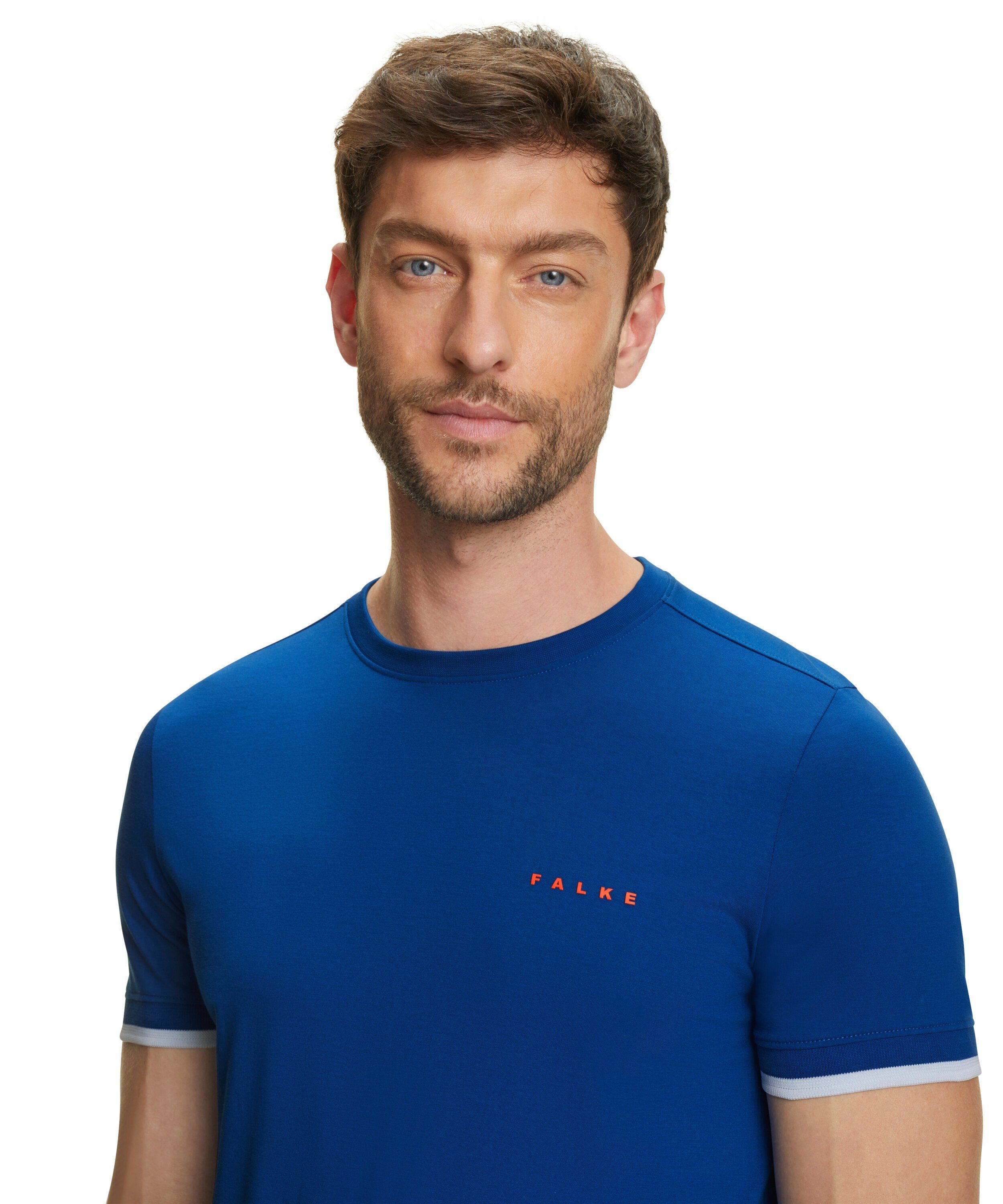 FALKE T-Shirt (1-tlg) petrol (6493) Pima-Baumwolle aus blue hochwertiger