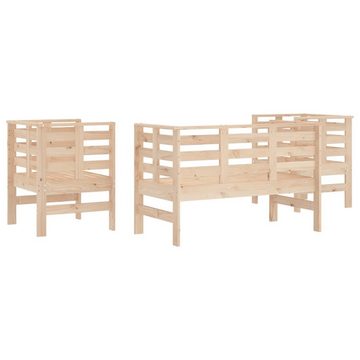 vidaXL Gartenlounge-Set 3-tlg. Garten-Lounge-Set Massivholz Kiefer, (3-tlg)