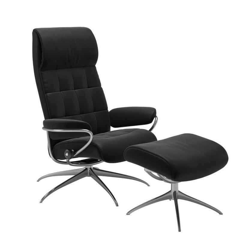 Stressless® Relaxsessel London High Back Star (drehbarer Sessel inkl. passendem Hocker), manuelle Relaxfunktion, Memoryfunktion, Drehfunktion