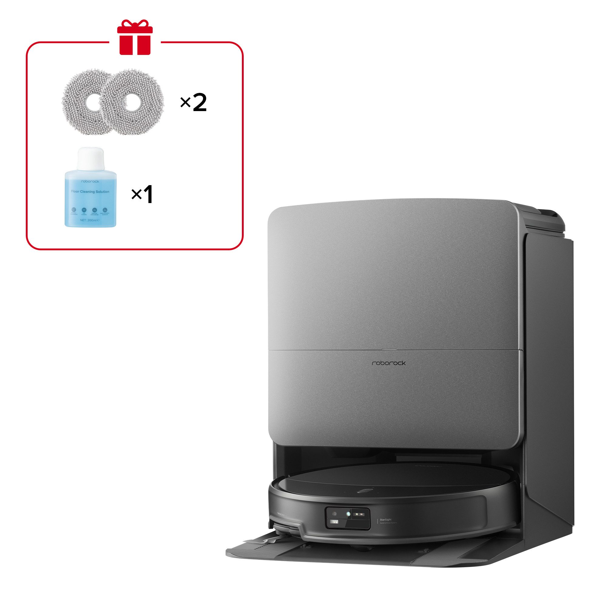 Roborock Saugroboter mit Wischfunktion Saros 20X mit 36.000 Pa Saugkraft & hohem Wischdruck, 65 W, beutellos, Mop-Abnahme, überwindet 8,8cm hohe Schwellen, StarSight2.0 Navigation