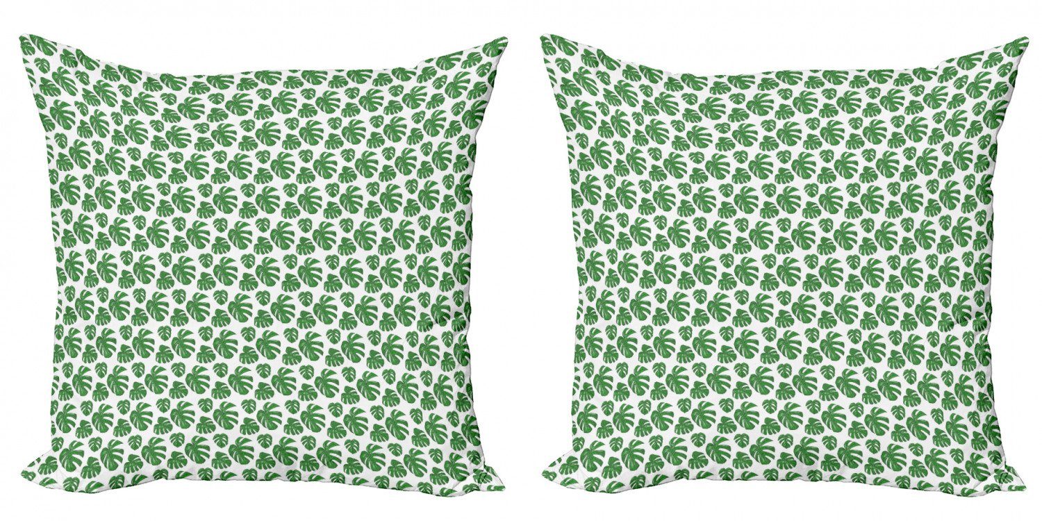 Kissenbezüge Modern Accent Doppelseitiger Abakuhaus (2 Blätter Philodendron Digitaldruck, Detaillierte Gezeichnet Stück)