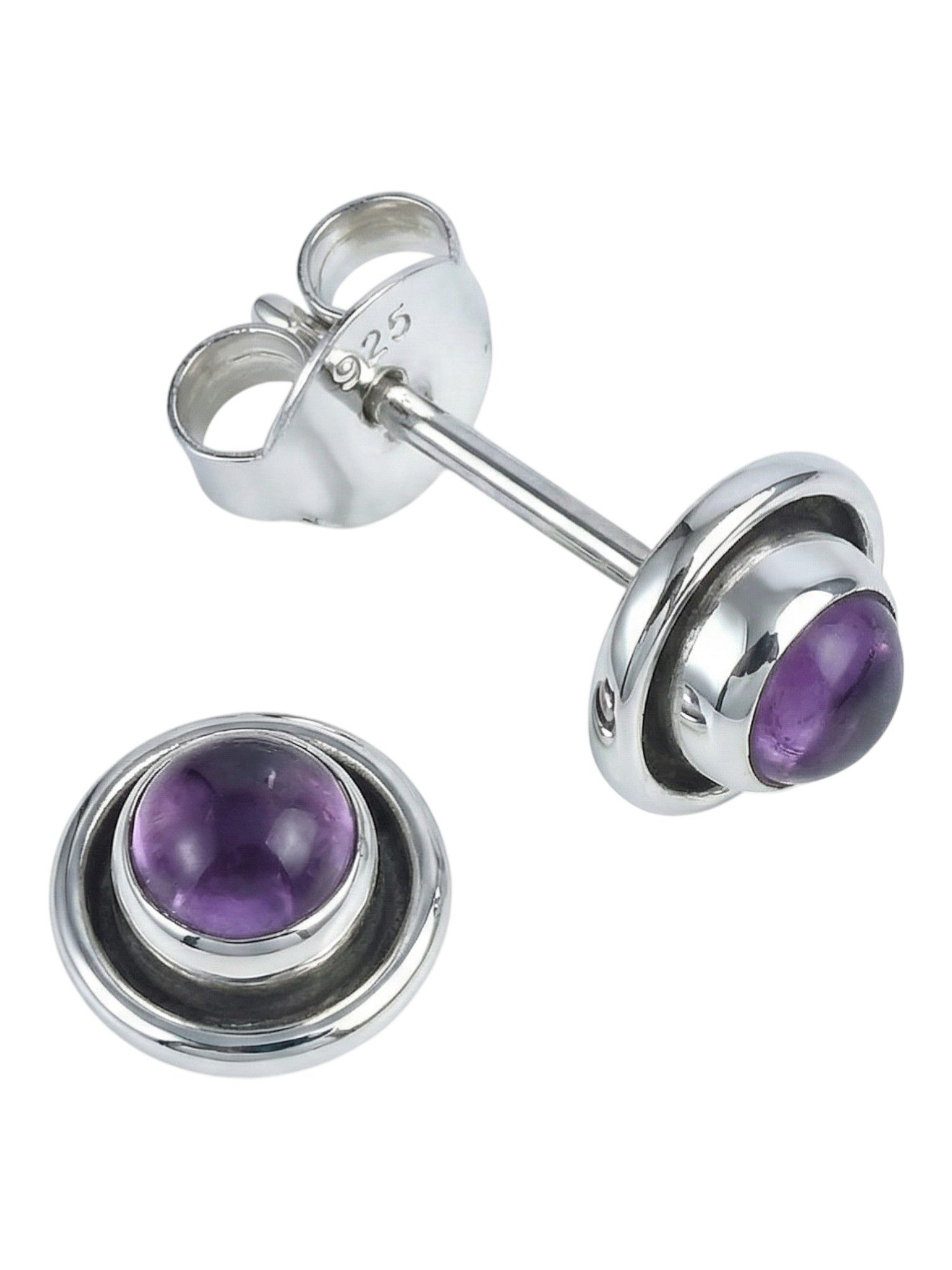 Paar Ohrstecker Ohrstecker SARALA mini aus 925 Silber mit Amethyst