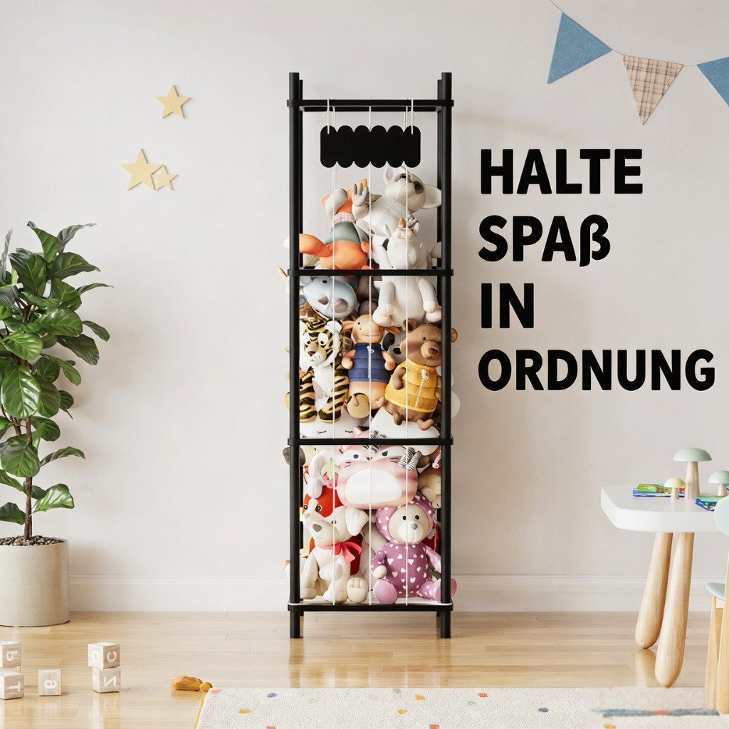 SpaceAid Kinderregal Holz Kuscheltier Aufbewahrung, Stofftier Aufbewahrung, Vertikal platzsparend – Bild 5 von 5